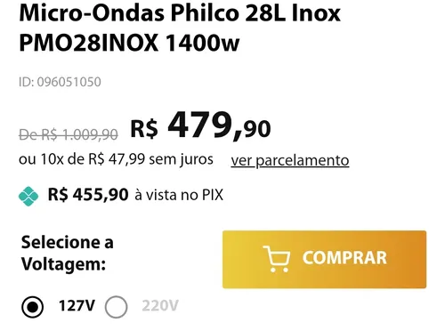 Imagem na descrição da promoção