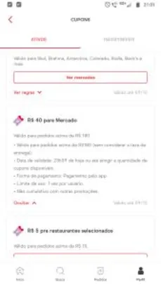 (Selecionados) Compre 180 em mercado e ganhe 40 de desconto