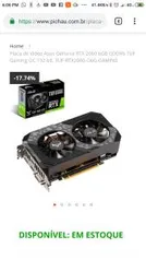 PLACA DE VIDEO ASUS GEFORCE RTX 2060 6GB GDDR6 TUF | R$1.628