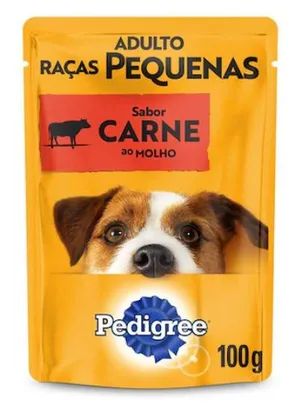 Ração Úmida Pedigree Sachê Cães Adultos Pequenas Carne 100g