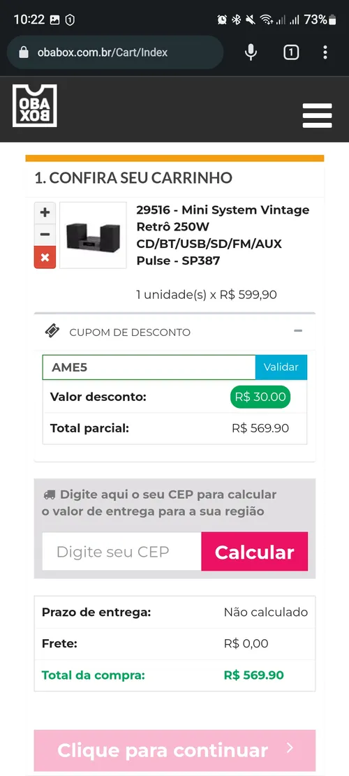 Imagem na descrição da promoção