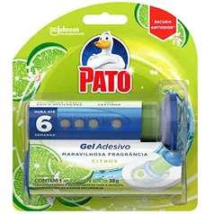 Desodorizador Sanitário Pato Gel Adesivo Citrus Aplicador e Refil 6 Discos