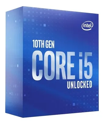 Processador gamer Intel Core i5-10600K BX8070110600K de 6 núcleos e  4.8GHz de frequência com gráfica integrada