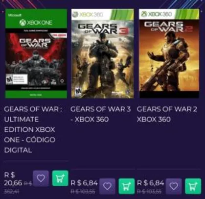 [XBOX ONE] Trilogia Gears of War | R$37