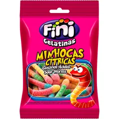 Bala de Gelatina Minhocas Cítrica 100g - Fini