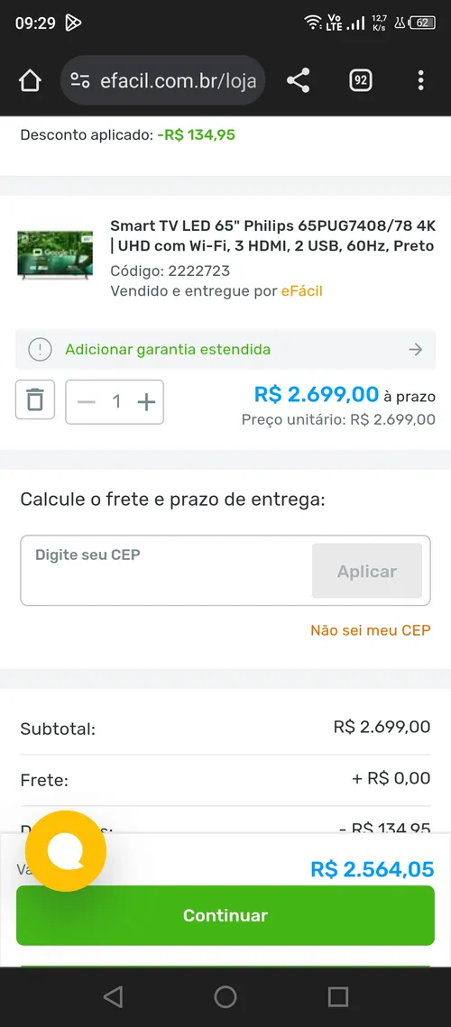 Imagem na descrição da promoção