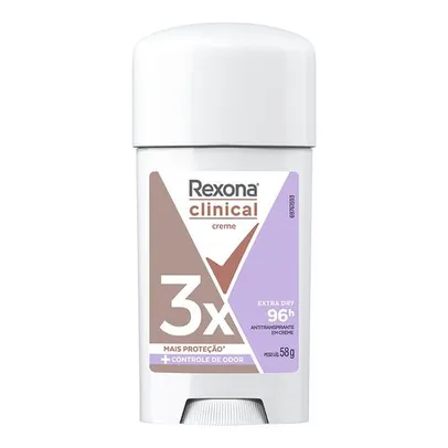 [Leve 6 Cada/R$ 12 ]Desodorante Rexona Clinical Extra Dry Creme 58g