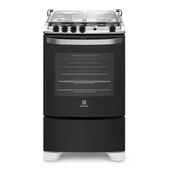 Fogão 4 Bocas Electrolux Preto com Porta Full Glass (56LBU) - Bivolt