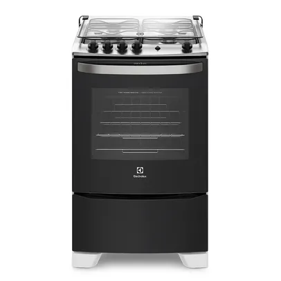 Fogão 4 Bocas Electrolux Preto com Porta Full Glass (56LBU) - Bivolt