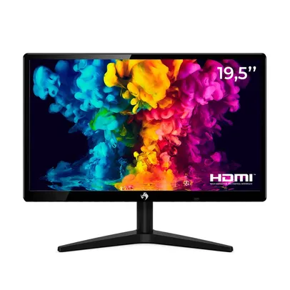 Monitor LED 19.5", Widescreen, Conexões HDMI e VGA, Preto, Fox - Bivolt