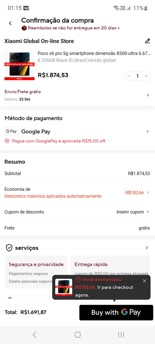 Imagem na descrição da promoção