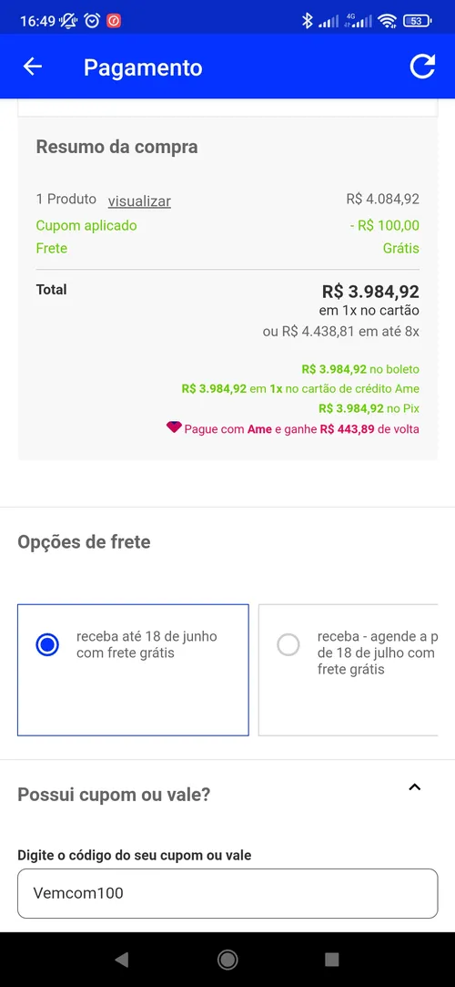 Imagen na descrição da promoção