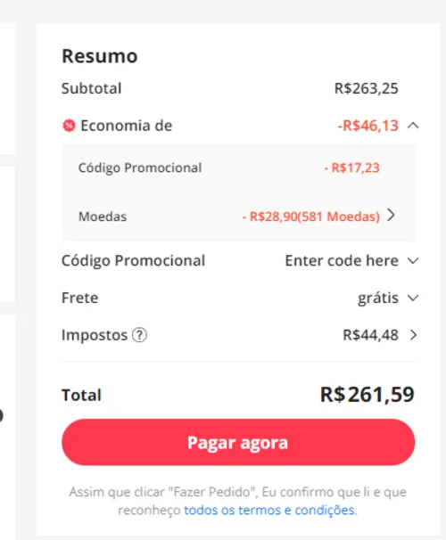 Imagem na descrição da promoção