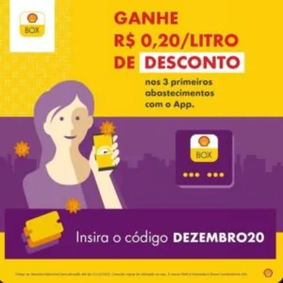 Ganhe R$0,20/L OFF nos 3 primeiros abastecimentos