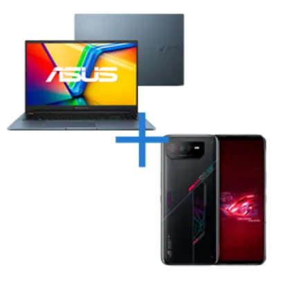 Notebook ASUS Vivobook Pro 15 K6502HC-LP095W Azul Escuro + Smartphone ASUS ROG Phone 6 8GB/ 256GB Phantom Black