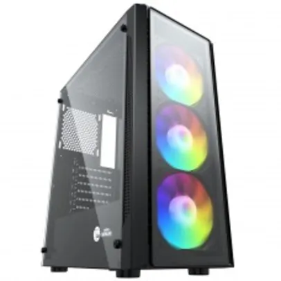 Gabinete Gamer Ninja FURIA, RGB, Mid Tower, Vidro Temperado, ATX, Sem Fonte, Com 3 Fans