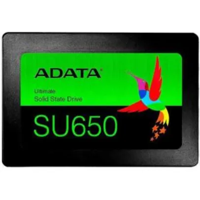 SSD Adata SU650, 120GB, Sata III, Leitura 520MBs e Gravação 450MBs, ASU650SS-120GT-R | R$ 169