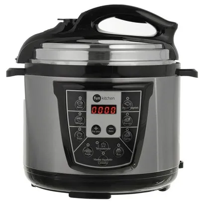 [AME R$299 - SC R$239] Panela de Pressão Elétrica Prata 4L Fun Kitchen