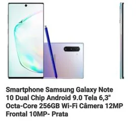 Samsung Galaxy Note 10 Dual 256GB | AME R$ 2.850