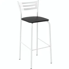 Banqueta Martim Bm 0046 Branco E Assento Preto - at home