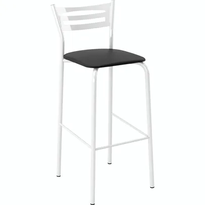 Banqueta Martim Bm 0046 Branco E Assento Preto - at home