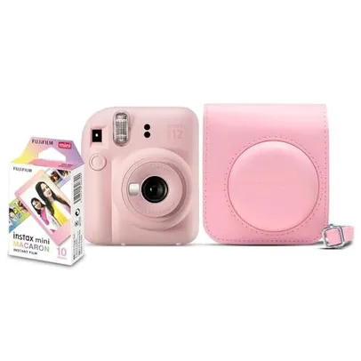 KIT CÂMERA INSTAX MINI 12 ROSA GLOSS