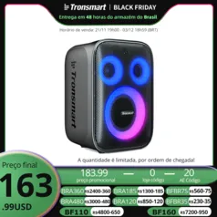 Caixa de Som Tronsmart - Halo 200 Bluetooth Saída de 120 W com sistema de som de 3 vias, 120 W, microfone integrado/com fio