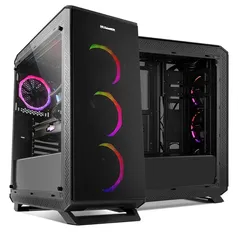 Gabinete NOX TGF Vidro Temperado, 4 FANS RGB Controladora NXHUMMERTGF