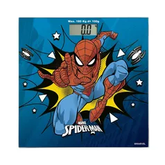 Balança Digital Homem Aranha Marvel Multilaser Saúde HC097 Vermelho e Azul