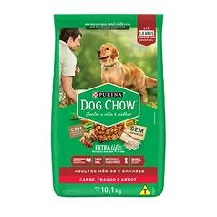 [REC] NESTLÉ PURINA DOG CHOW EXTRALIFE Adultos Médios e Grandes Carne, Frango e Arroz 10,1kg