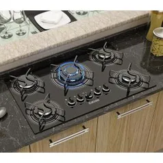 Cooktop 5 Bocas Itatiaia A Gás Preto Bivolt R$ 449