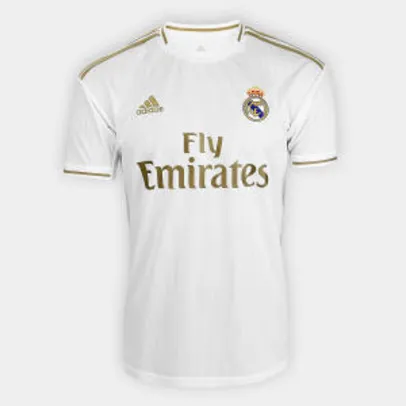 Camisa Real Madrid Home 19/20 s/n° Torcedor Adidas Masculina - Branco R$170
