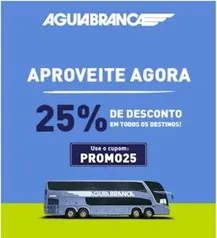 25% OFF em passagens na Águia Branca