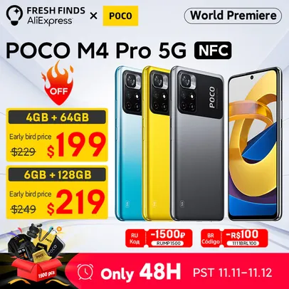 [11/11] Smartphone  Versão Global POCO M4 Pro 5G NFC
