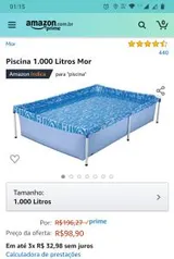 [Prime] Piscina Mor 1000 Litros R$99