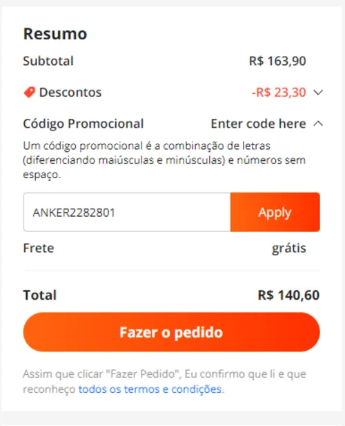 Imagem na descrição da promoção