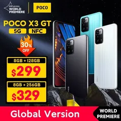 Smarthone poco x3 gt 5g 8gb 128gb/256gb nfc versão global | R$1680