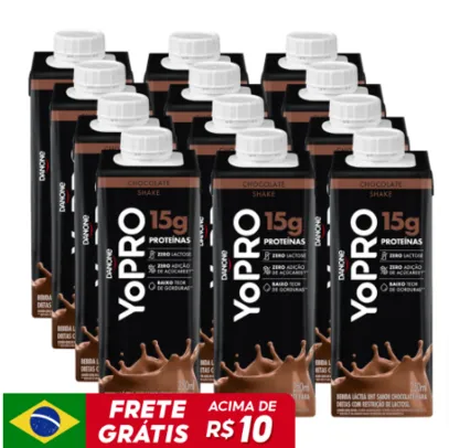 [12 Unid./ R$ 5,81 CADA] Pack Yopro Chocolate 15g Protein 250ml