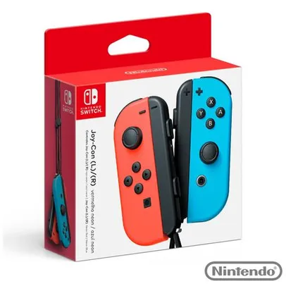 [Prime] Controle Joy-Con para Nintendo Switch Neon Azul e Vermelho