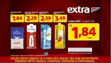 [Loja Física Extra] Leite longa vida a partir de R$1,84