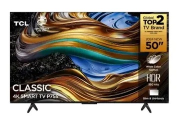 Smart TV TCL 50'' LED UHD 4K Google TV Dolby Vision Atmos Preto 50P755