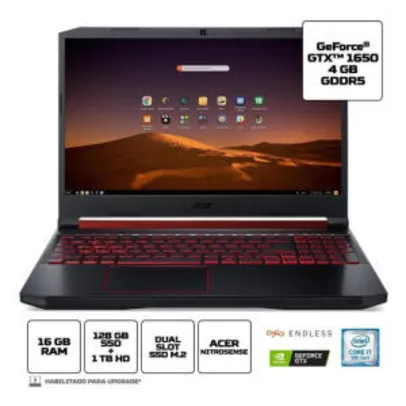 Notebook Gamer Acer An515-54-76v7 I7 16gb 1tb 128gb Gtx 1650 | R$ 5.499