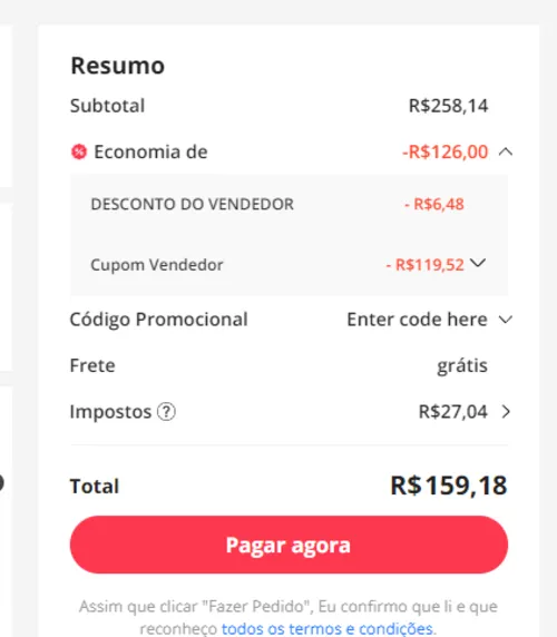 Imagem na descrição da promoção