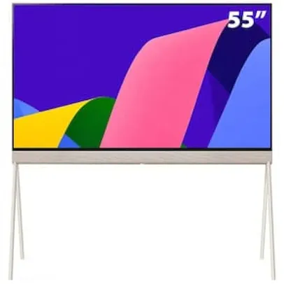 Smart TV 55" LG 4K OLED 55LX1Q Evo Objet Collection Posé 120 Hz, Design 360, Suporte de chão, Acabamento tecido