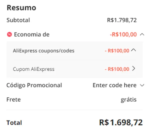 Imagem na descrição da promoção