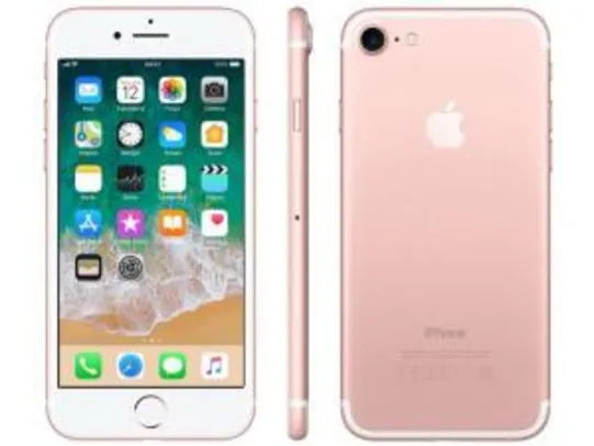 iPhone 7 Apple 128GB Ouro Rosa 4G Tela 4.7” Retina iOS 11 - R$1979