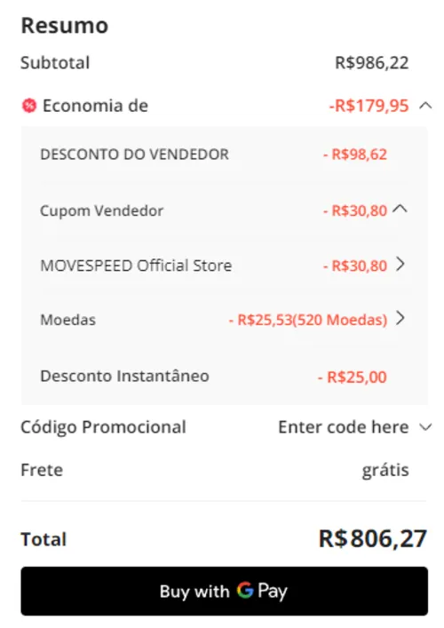 Imagem na descrição da promoção