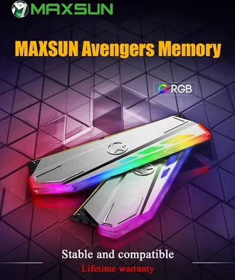 [Primeira compra] MEMÓRIA RAM DDR4 RGB 8GB 3200MHZ CL17 MAXSUN M3 | R$ 216