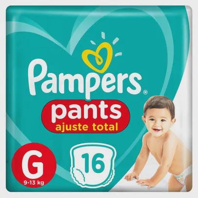 [R$ 14,39 cada] Kit com 10 Fraldas Pampers Pants Ajuste Total G 16 unidades