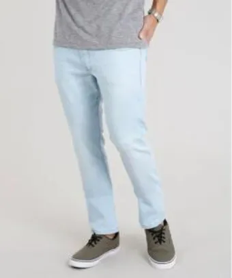 (APP) Calça Jeans masculina slim azul claro | Frete Grátis